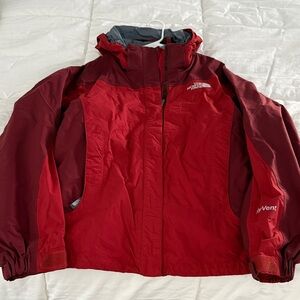 The North Face Two-Tone Red Hooded Shell Jacket